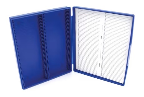 Caja para portaobjetos, almacena 100 laminillas de 76x26mm, 1 pieza